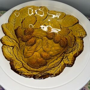 Vintage amber glass bowl